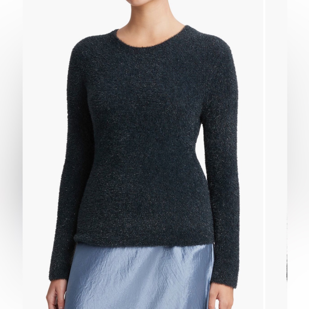 Vince New Eyelash Metalic Sweater Large